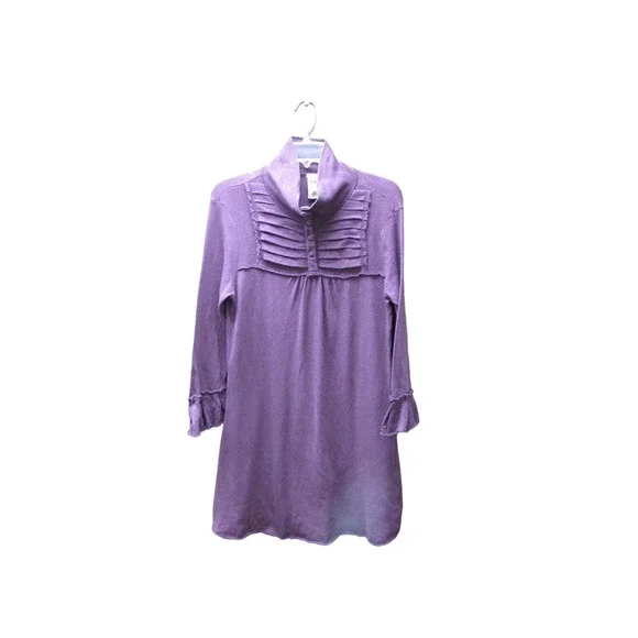 Free People women's dress size M 100% cotton plum color dress long sleeve